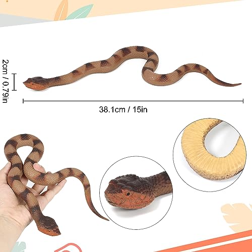 Lohoee Realistic Fake Snakes Toy Lifelike Soft Rubber Garden Snake Scare Birds and Squirrels Tricky Model Snake Toys for Gift Party Favors or Halloween Decoration Props - Image 5