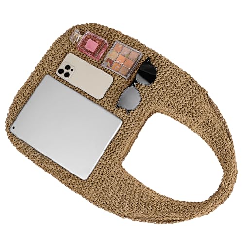 Youjaree Women Large Straw Beach Bag Handmade Woven Shoulder Bags Hobo Tote Handbag Purse for Summer (Khaki) - Image 4