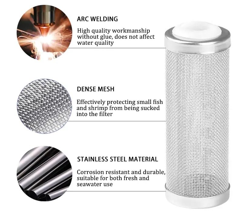 VAYINATO PetzLifeworld Aquarium Stainless Steel Shrimp and Small Fish Guard Mesh Filter (16 MM (Big)) - Image 4