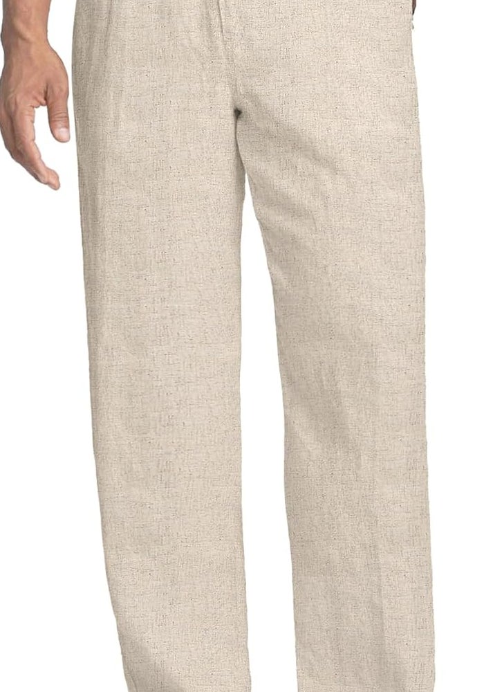 COOFANDY Men's Casual Linen Pants with Drawstring and Pockets - Lightweight Beach Trousers - Image 1