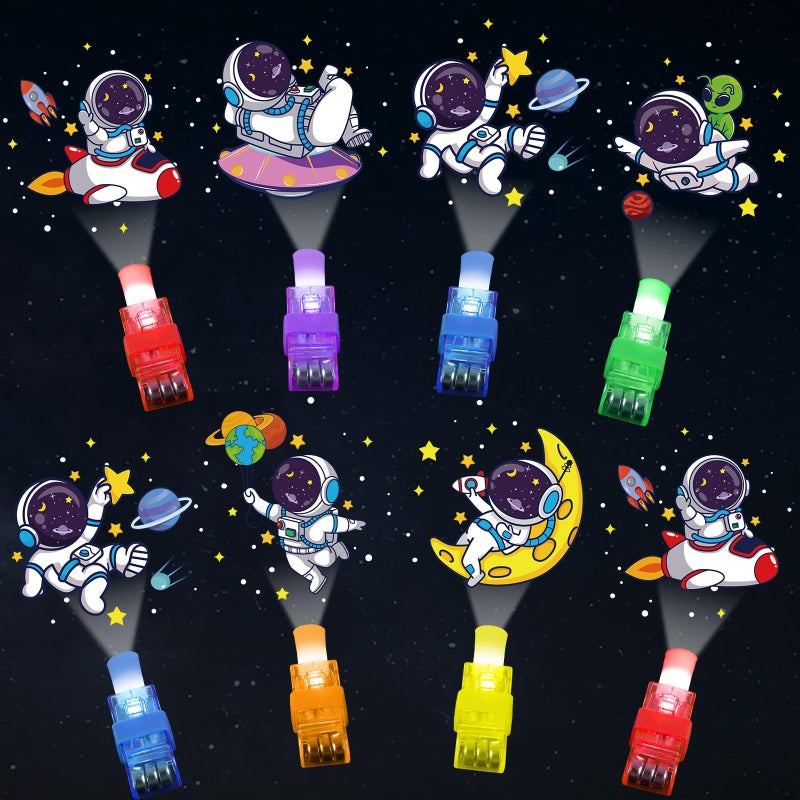 Oitnlaughter 36Pcs Outer Space LED Finger Lights Space Party Favors Glow in the Dark Light Up Finger Lights Galaxy Themed Toys Bulk for Astronaut Birthday Party Goodie Bag Stuffer Birthday Gifts Classroom Prize - Image 3