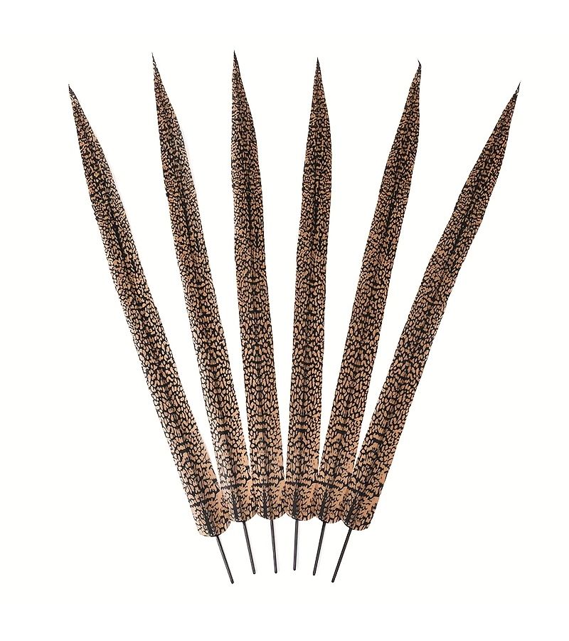 6 Pieces 25.5-27.5 Inch 65-70cm Gradient Color Simulation Feathers for Craft Decoration Carnival Accessories - Image 5