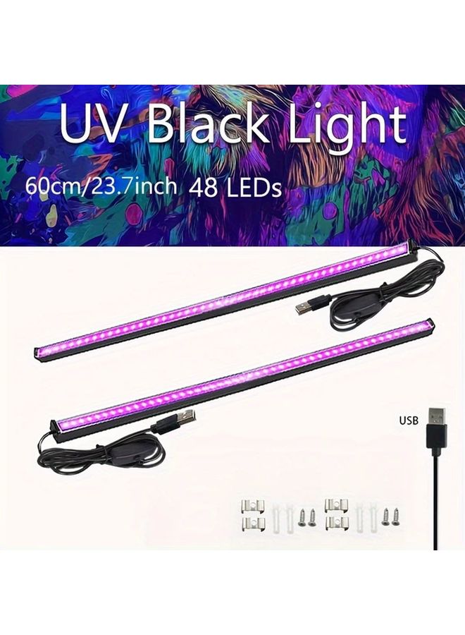 3pcs 23.7 Inch Black LED UV Black Light USB Powered Portable for Party Halloween - Image 2