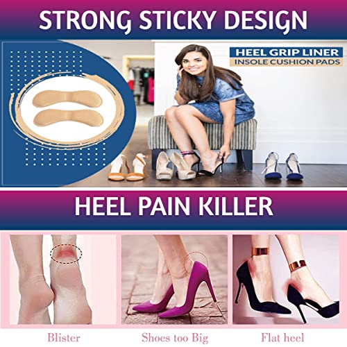 FEXMY Silicone Shoe Bite Protector for Women and Men | Heel Grips for Loose Shoes | Heel Liner Shoe Fillers | Shoe Liner Insert for Shoes too Big | Shoe Adjuster Pads(1xPair_Back Heel Tape) - Image 4