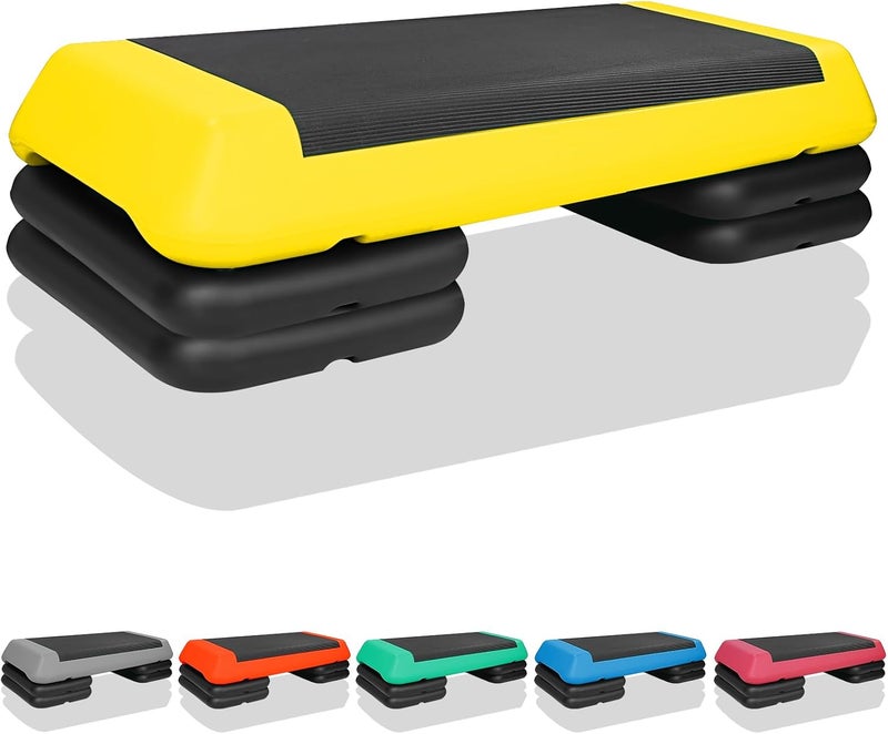 HooKung Adjustable Aerobic Stepper Workout Step with 4 Risers Fitness & Exercise Platform Trainer - Image 1