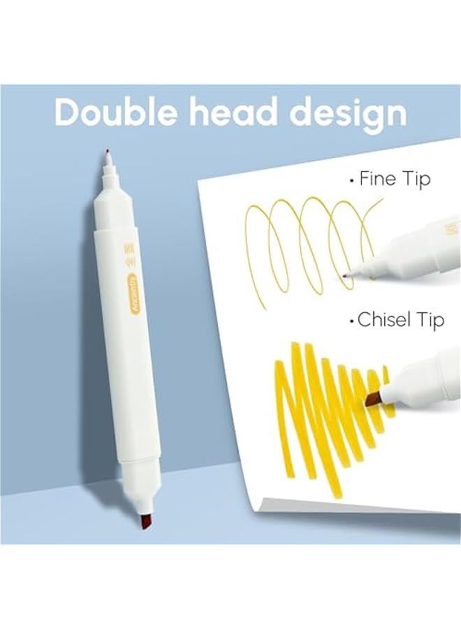 Arabest Rainbow Double Tip Highlighters with Fine Chisel Tip for Students' School Notebooks  - Image 4