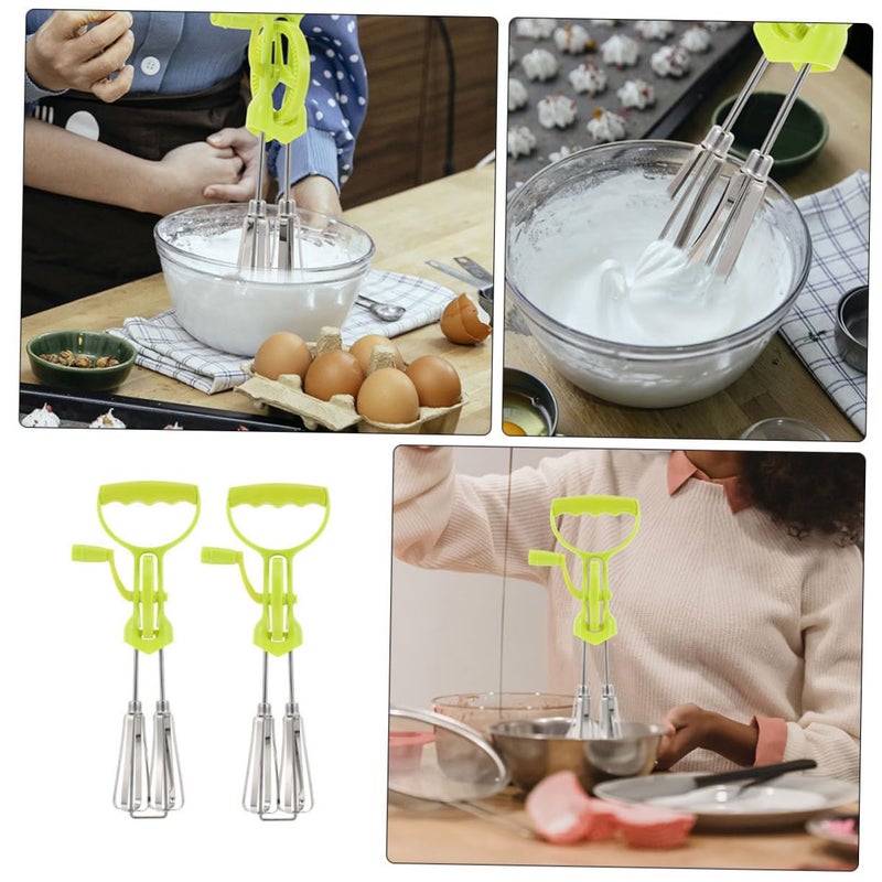 Manual Hand Crank Egg Beater Ergonomic Mixer Tool for Effortless Blending - Image 4