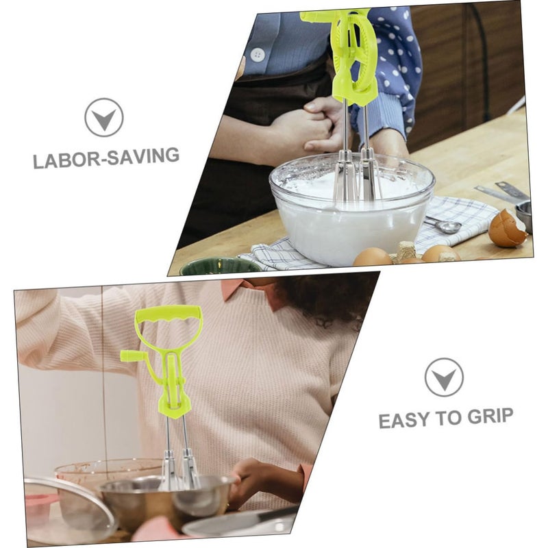 Manual Hand Crank Egg Beater Ergonomic Mixer Tool for Effortless Blending - Image 5