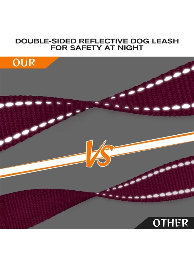 Joytale Double Handle Dog Leash, Double-Sided Reflective Dog Leashes for Night Safety, Heavy Duty Leash for Large and Extra Large and Medium Breed Dogs Outside Walking,6FT,Hot Pink - Image 4