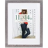 RPJC RPJC 11x14 inch Picture Frame Made of Solid Wood and High Definition Glass Display Pictures 8x10 with Mat or 11x14 - Image 1