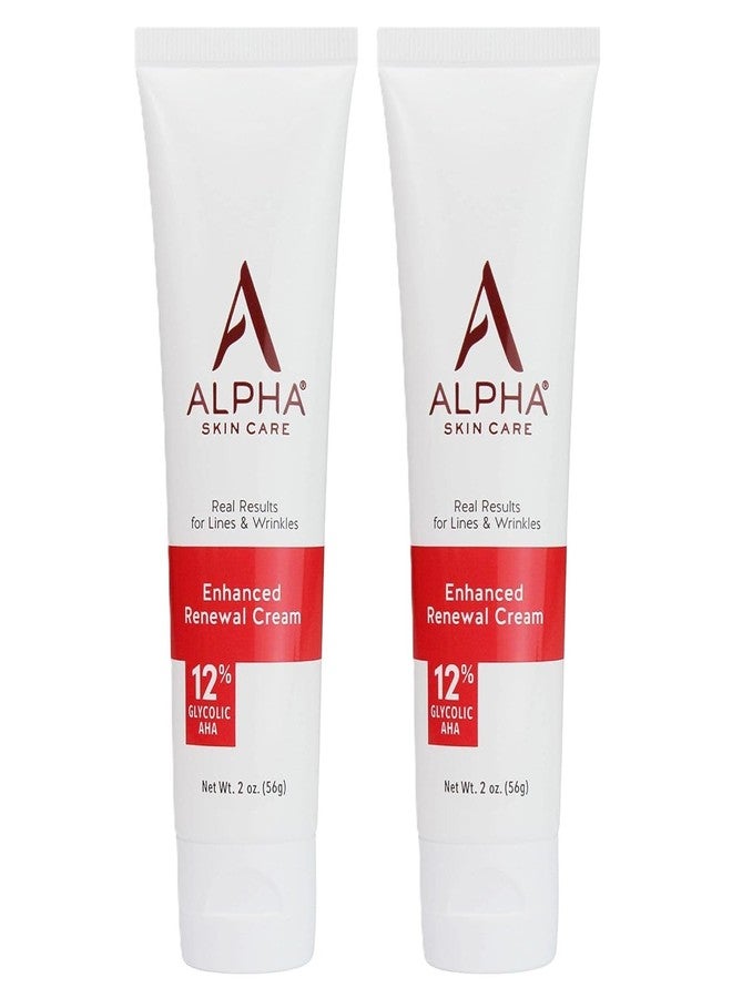 Alpha Skin Care Enhanced Renewal Cream, Anti-Aging Formula, 12% Glycolic Alpha Hydroxy Acid (AHA), Reduces Lines & Wrinkles, For Normal to Dry Skin, 2 oz, Pack of 2 - Image 1