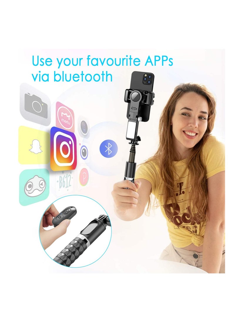 Selfie Stick Gimbal Stabilizer for Smartphone,1-Axis Auto Face Tracking Tripod 360 Rotation with Wireless Remote