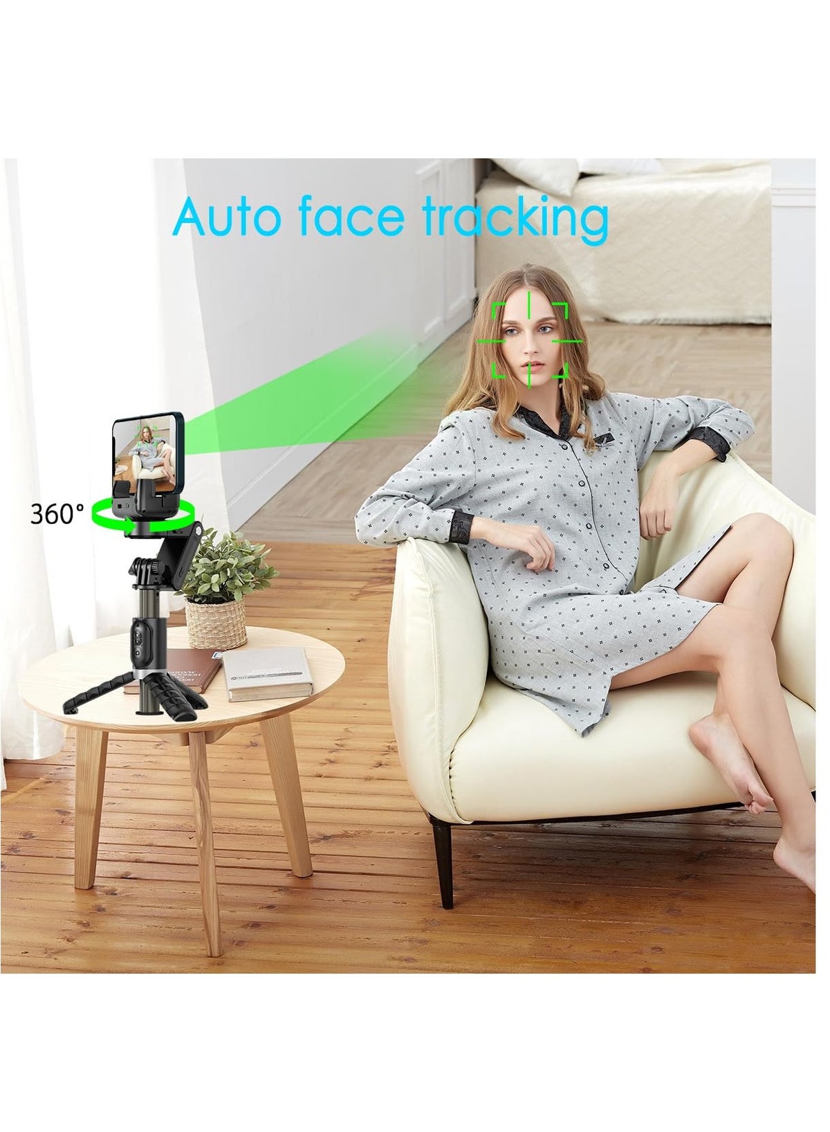 Anmi 1-Axis Auto Face Tracking Gimbal Stabilizer Tripod Selfie Stick