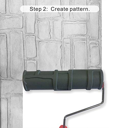 Nichiyo 10'' Patterned Paint Roller for Wall Decoration Classic Brick Embossing Texture Rubber Roller Decorative Household DIY Paint Art Tool for Wall Decoration (EG726T) - Image 4