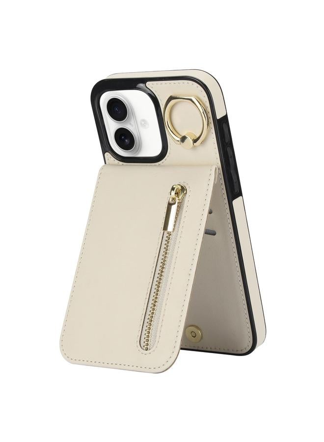 اس-توب جراب هاتف iPhone 16 Plus مزود بحلقة وسحاب وفتحة بطاقة RFID - Image 1