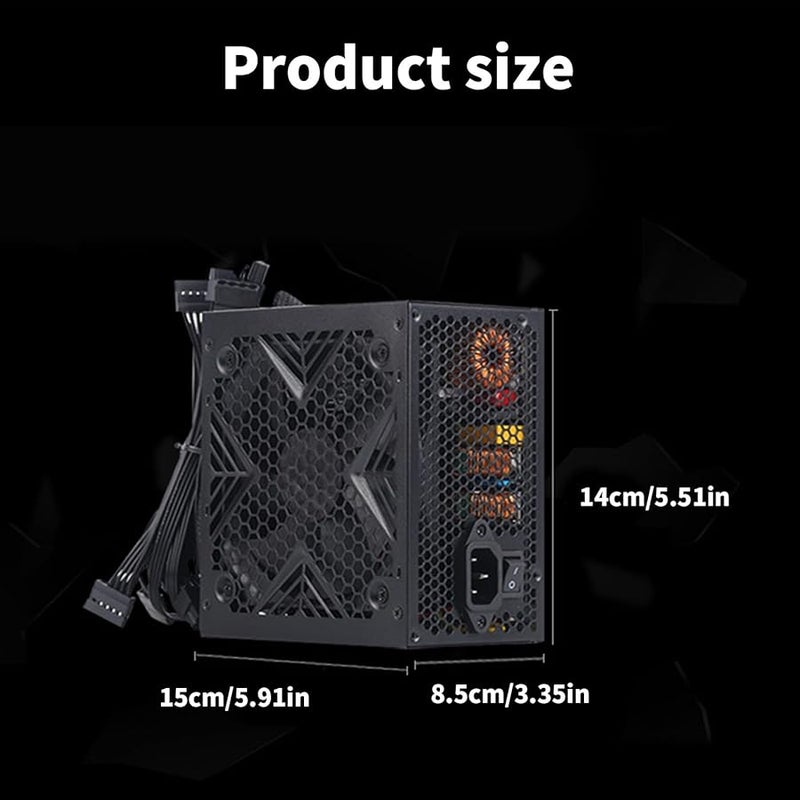 550 واط مصدر طاقة كمبيوتر ألعاب صغير الحجم معزز لتبديد الحرارة ومجموعة كابلات طويلة - Image 5
