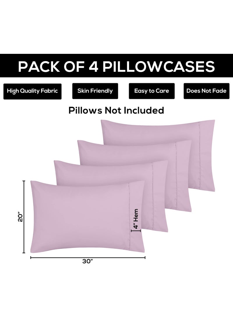 Utopia Bedding Utopia Bedding Queen Pillow Cases - 4 Pack - Envelope Closure - Soft Brushed Microfiber Fabric - Shrinkage and Fade Resistant Pillow Covers Queen Size 20 X 30 Inches (Queen  Lavender)  - Image 3