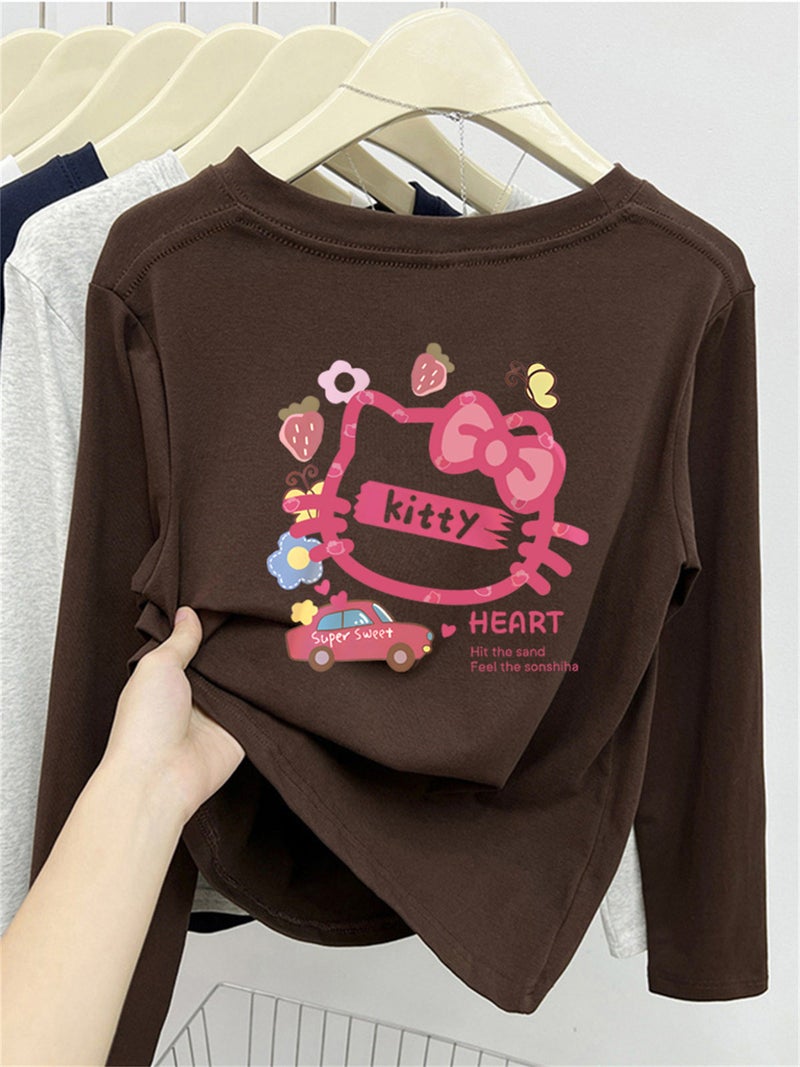 Pink anti-aging printed shoulder short-sleeved t-shirt for women's design sense niche summer 2025 new half-sleeved T-shirt top - Image 3