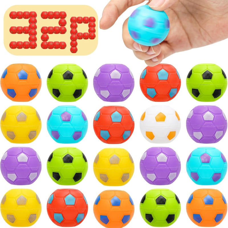 AZEN 32 Pcs Soccer Party Favors for Kids 4-8 8-12, Mini Fidget Spinners Soccer Ball Toys, Goodie Bags Stuffers for Birthday Party, Treasure Box Toys for Classroom, Return Gifts for Kids - Image 1