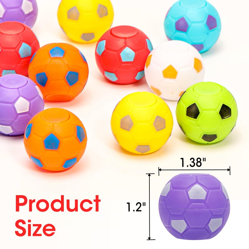 AZEN 32 Pcs Soccer Party Favors for Kids 4-8 8-12, Mini Fidget Spinners Soccer Ball Toys, Goodie Bags Stuffers for Birthday Party, Treasure Box Toys for Classroom, Return Gifts for Kids - Image 3