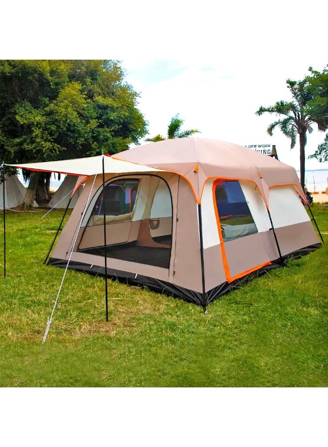 توبيز خيمة توبي الجديدة للتخييم الخارجي بطبقتين، تتسع من ٤ إلى ٦ أشخاص، وتحتوي على غرفة نوم وغرفة معيشة، وكابينة عائلية (لون كاكي) - Image 2