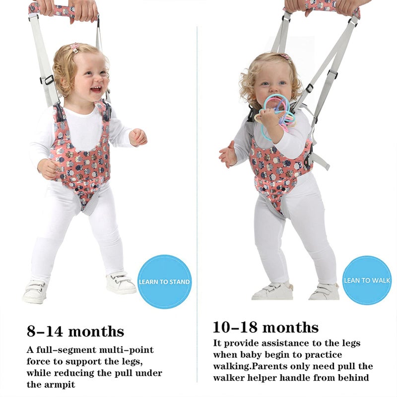 IULONEE Baby Walker, Handheld Kids Toddler Walking Harness Helper Assistant Protective Belt Child Activity Walker Adjustable Standing Up Walking Learning Helper for Toddler 7-24 Month (Orange) - Image 2