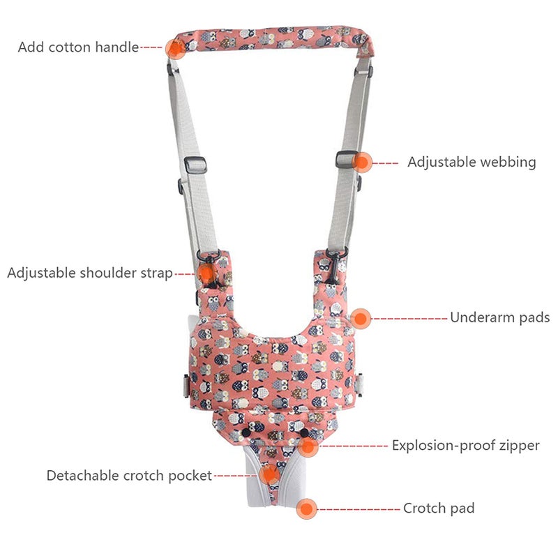 IULONEE Baby Walker, Handheld Kids Toddler Walking Harness Helper Assistant Protective Belt Child Activity Walker Adjustable Standing Up Walking Learning Helper for Toddler 7-24 Month (Orange) - Image 4