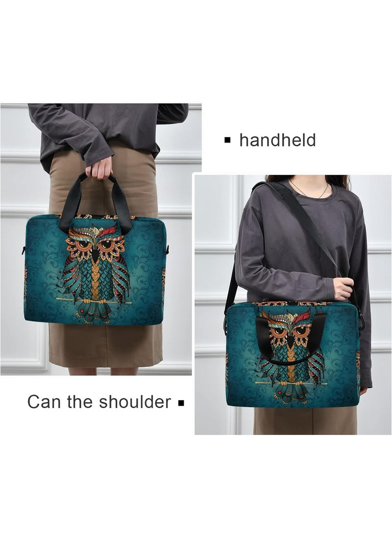 ALAZA ALAZA Owl Print Boho Ethnic Laptop Case Bag Sleeve Portable Crossbody Messenger Briefcase wStrap Handle 13 14 156 inch  - Image 5