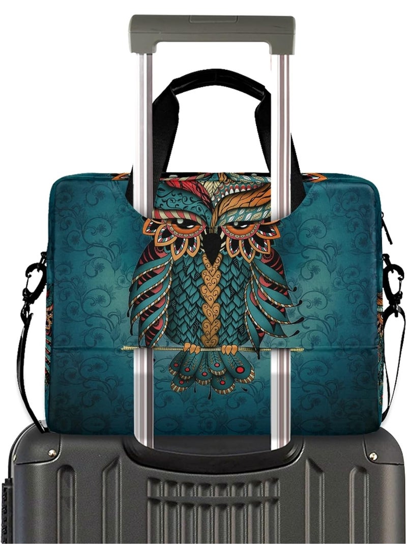 ALAZA ALAZA Owl Print Boho Ethnic Laptop Case Bag Sleeve Portable Crossbody Messenger Briefcase wStrap Handle 13 14 156 inch  - Image 2