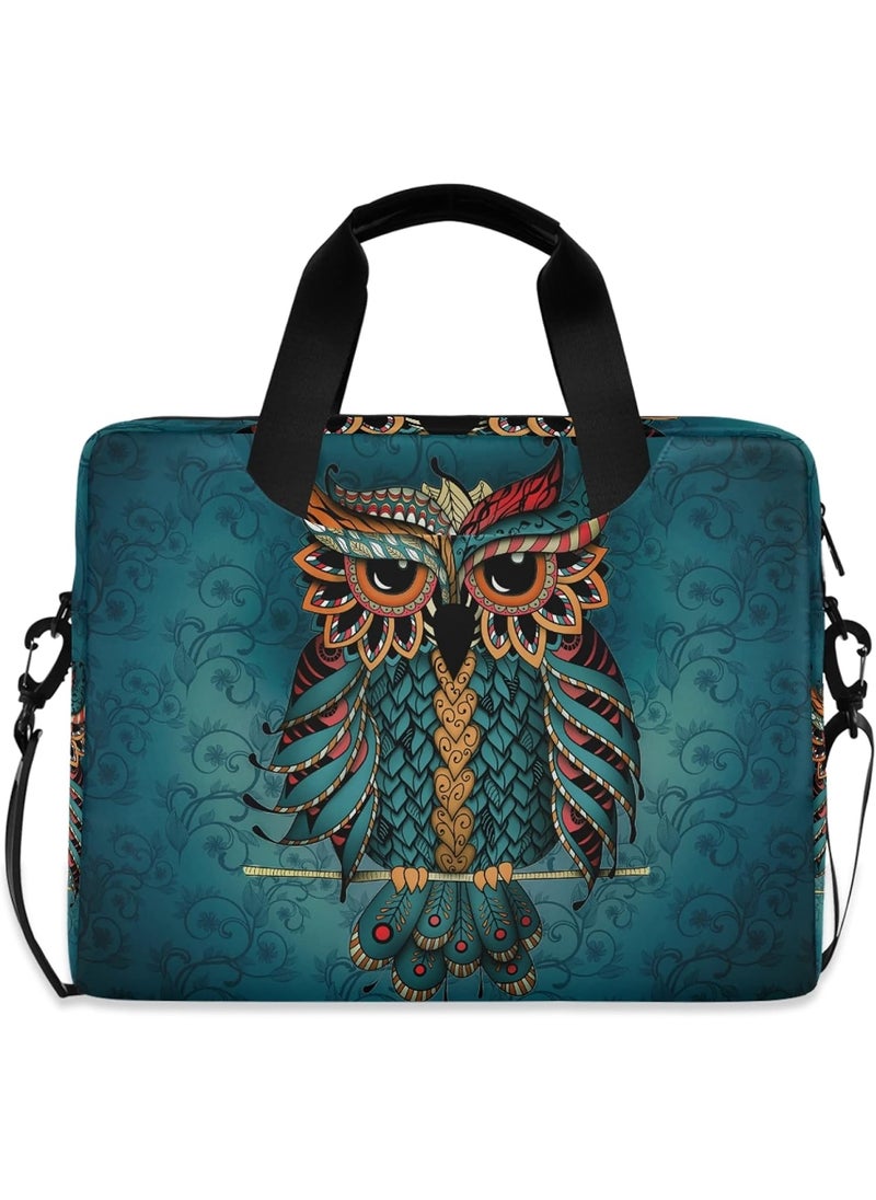 ALAZA ALAZA Owl Print Boho Ethnic Laptop Case Bag Sleeve Portable Crossbody Messenger Briefcase wStrap Handle 13 14 156 inch  - Image 1