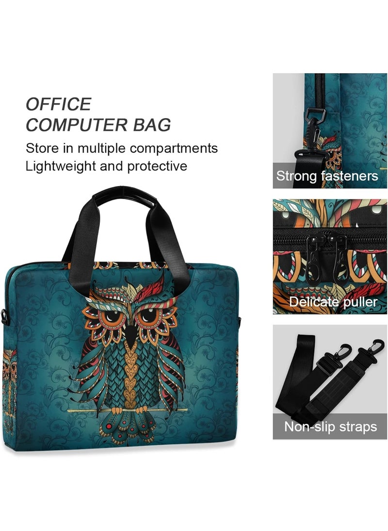 ALAZA ALAZA Owl Print Boho Ethnic Laptop Case Bag Sleeve Portable Crossbody Messenger Briefcase wStrap Handle 13 14 156 inch  - Image 4