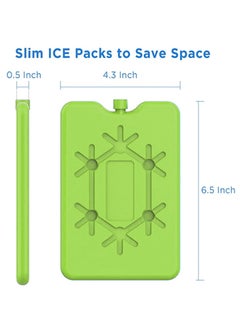 sokany 4 Pcs Ice Packs for Lunch Box, Reusable Ultra Thin Freezer Packs, Long Lasting for Coolers, Cooler Bag for Work, School, Picnic. Keep Food Fresh, Lightweight Design for Easy Carrying (Green)  - Image 2