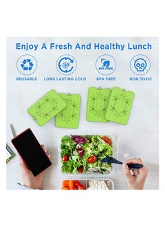 sokany 4 Pcs Ice Packs for Lunch Box, Reusable Ultra Thin Freezer Packs, Long Lasting for Coolers, Cooler Bag for Work, School, Picnic. Keep Food Fresh, Lightweight Design for Easy Carrying (Green)  - Image 3