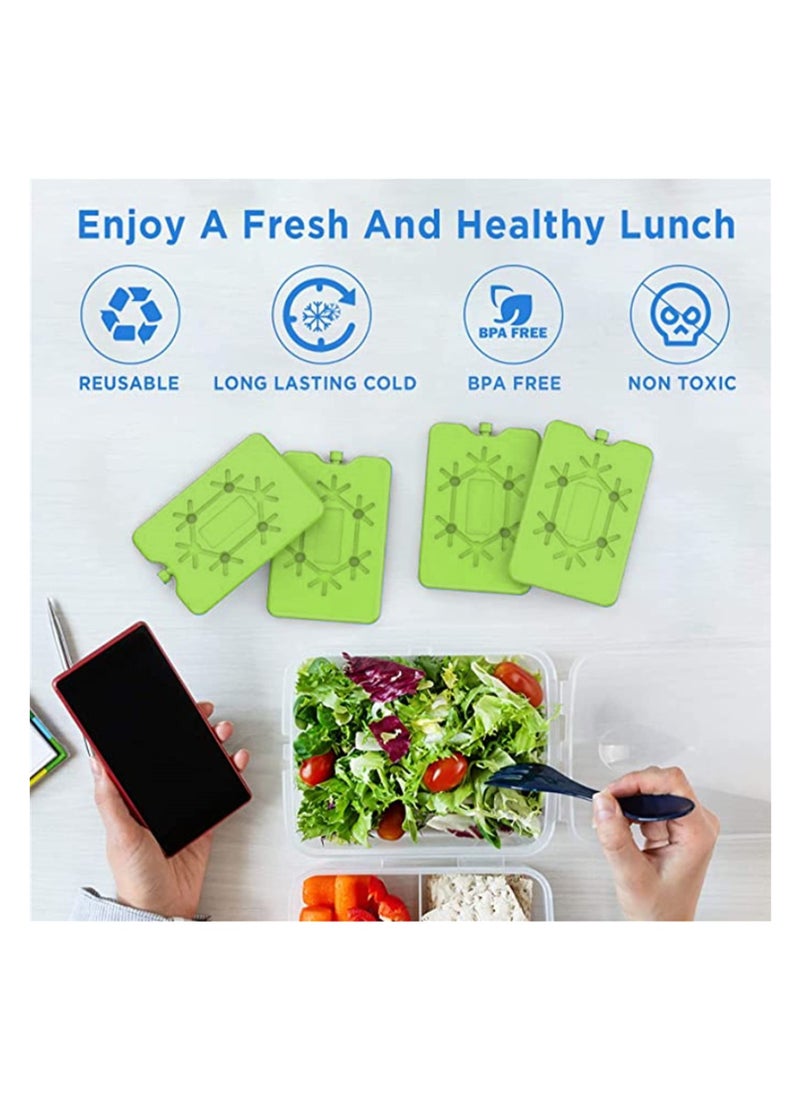 sokany 4 Pcs Ice Packs for Lunch Box, Reusable Ultra Thin Freezer Packs, Long Lasting for Coolers, Cooler Bag for Work, School, Picnic. Keep Food Fresh, Lightweight Design for Easy Carrying (Green)  - Image 3