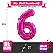 BBPOOL 6 Balloon Number Hot Pink 6 Birthday Balloon 40 inch Foil Mylar Large 6 Balloon Numbers for Birthday Party Anniversary Festival - Image 4