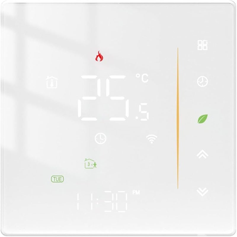 منظم الحرارة الأبيض الذكي مع شاشة رقمية وبرمجة أسبوعية للتحكم في تدفئة الأرضية المائية باستخدام تقنية ZigBee - Image 2