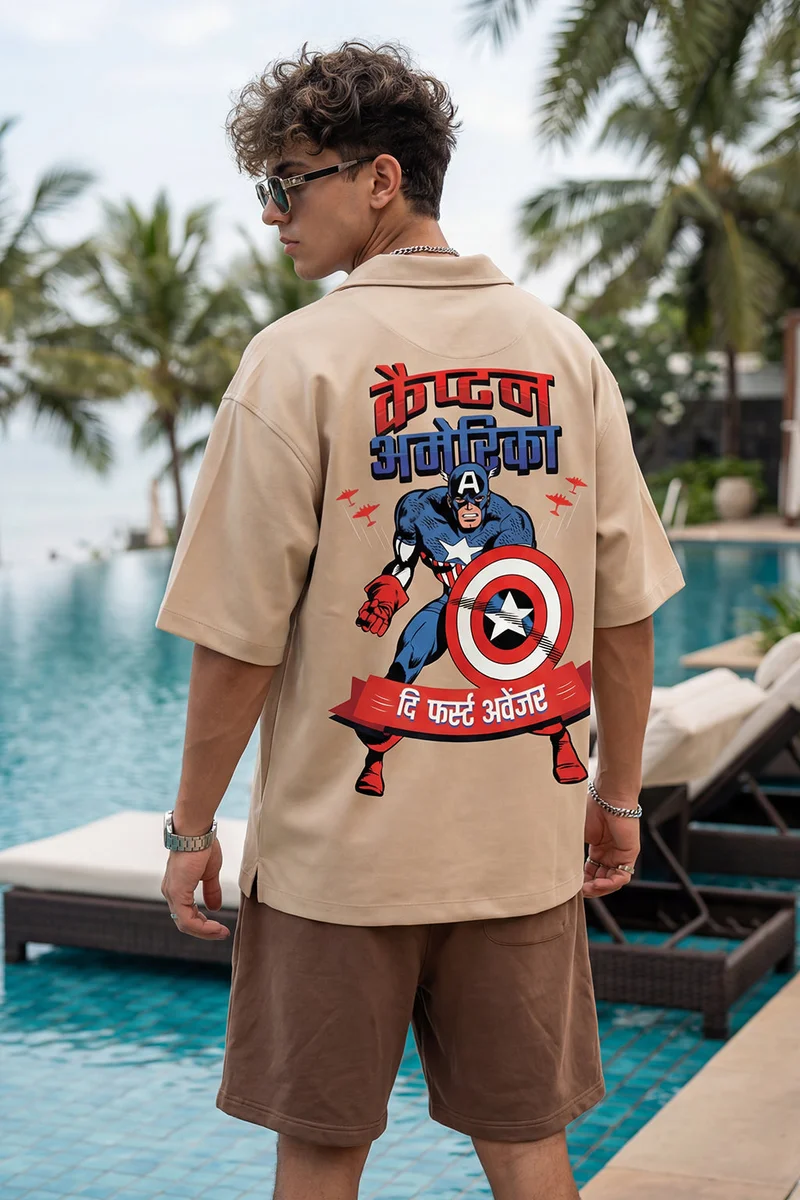 فيردو Veirdo Oversized Shirt for Men – Trendy Printed Casual Wear