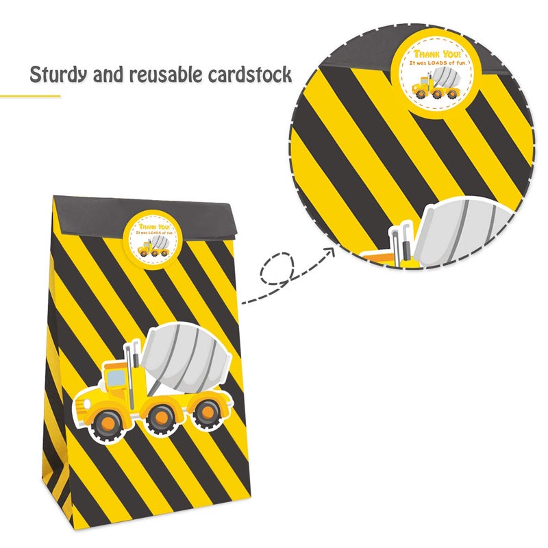 Faisichocalato 24 Pack Party Bags - Construction Theme with Thank You Stickers - Candy Treat Gift Bags for Kids Boys - Image 5