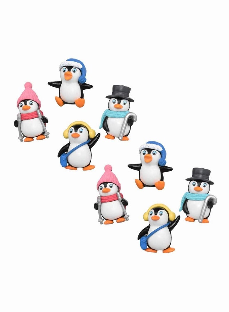 Y&D Penguin Ornaments, SYOSI Cute Characters Toys Mini Figure Collection Playset, Cake Topper, 8 Pieces - Image 1