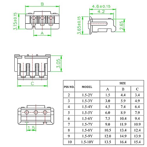 ATMLCOER ZH 1.5MM 140Pcs JST Connector Kit with 100Pcs 28AWG Premium Pre-Crimped Cables, 2/3/4/5/6/7/8/9/10 Pin Housing JST Adapter Cable Connector Plug Terminals - Image 4
