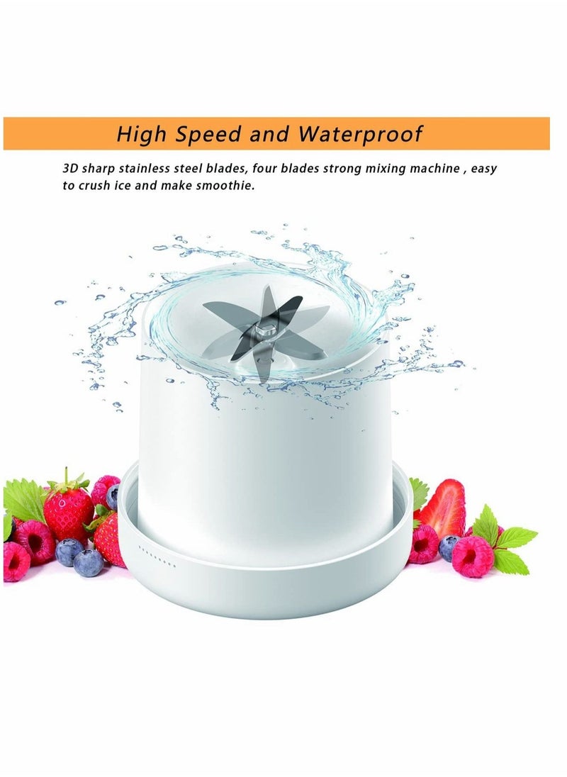 Excefore - Portable Blender for Shakes and Smoothies, Personal Size Blender 4 Blade Mini Home Wireless Charging Student Blender Smoothie Bottle Fruit Mixer for Home, Travel Outdoors (White) - Image 1
