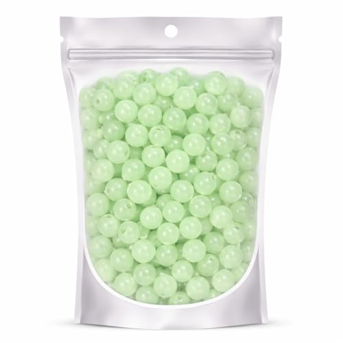 Ambitieux 200 Pcs Glow in The Dark Beads (8mm) with Elastic Thread – DIY Jewelry Making Kit for Kids & Adults | Bracelet, Necklace & Craft Supplies (10mm) - Image 1