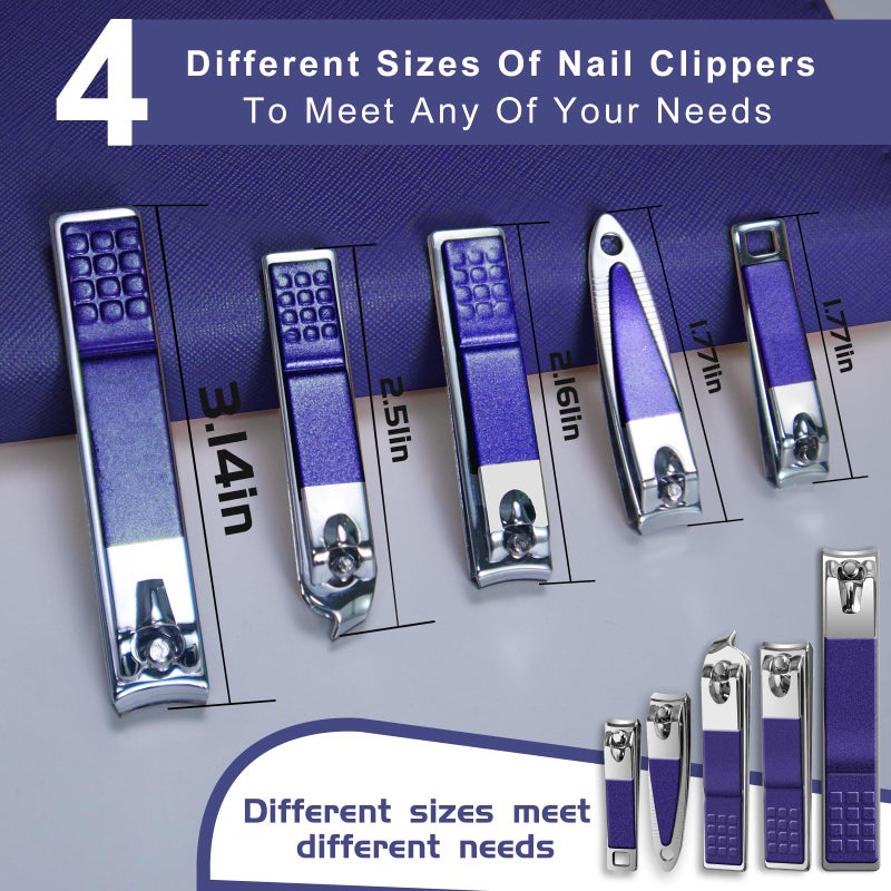 RedFlow Manicure Set 30 in 1 Nail Clippers Set,Nail Manicure Kit for Women,RedFlow Toenail Clippers,Pedicure Kit,Pedicure Tools,Suitable for Travel Manicure Tools (Purple) - Image 3
