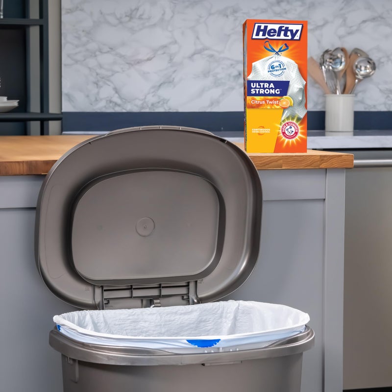 Hefty Ultra Strong Tall Kitchen Trash Bags - Citrus Twist, 13 Gallon, 40 Count - Image 2