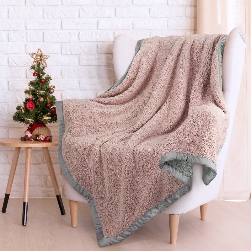 Moro Moro 3 Reversible Sherpa Throw Blanket, Super Soft Fluffy Blanket For Couch, Fuzzy Comfy Warm Throws, Comfort Caring Gift, 130 X 160 Cm