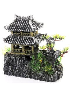 Frcctre Frcctre Aquarium Resin Castle Decorations Classical Chinese Building Landscape Resin Aquarium Castle Decorations Resin Fish Tank Ornaments Accessories  - Image 2