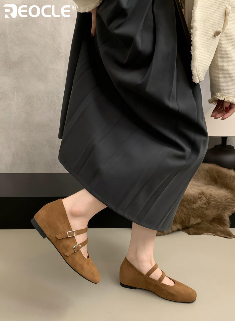 REOCLE Women's Classic Tinsley Mary Jane Shoe with Low Heel and Comfortable Fit Casual Low-Cut Flat with Easy Matching for Daily Leisure Wear - Image 3