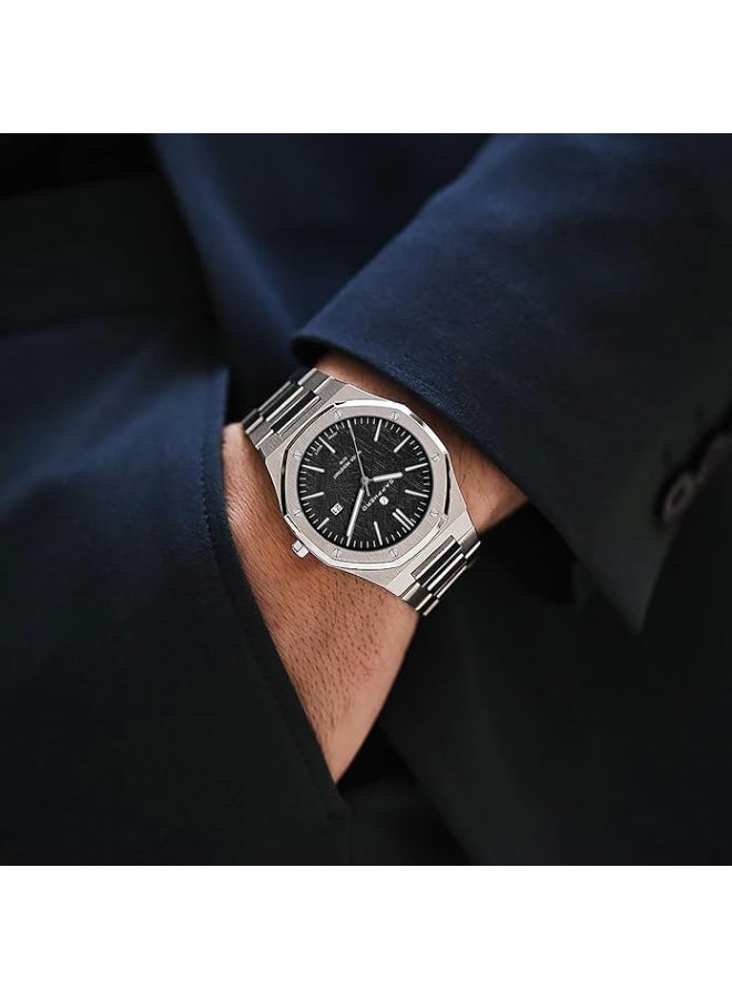 Sapphero Watch for Men Stainless Steel Mens Watches Waterproof Analog Quartz Movement Wrist Watch Gifts for Men - Image 4