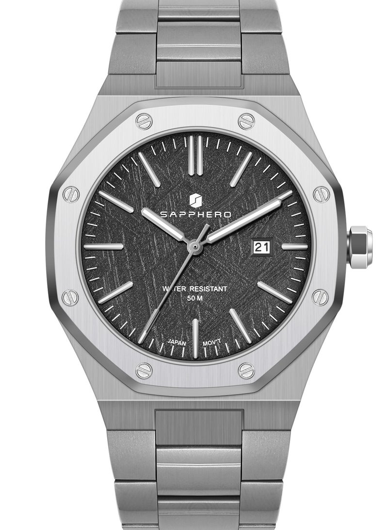 Sapphero Watch for Men Stainless Steel Mens Watches Waterproof Analog Quartz Movement Wrist Watch Gifts for Men - Image 1