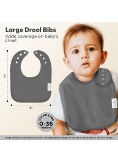 KiddyStar KiddyStar Cotton Adjustable Bibs for Unisex (Carrots & Cados) Pack of 5, Extra Large  - Image 4